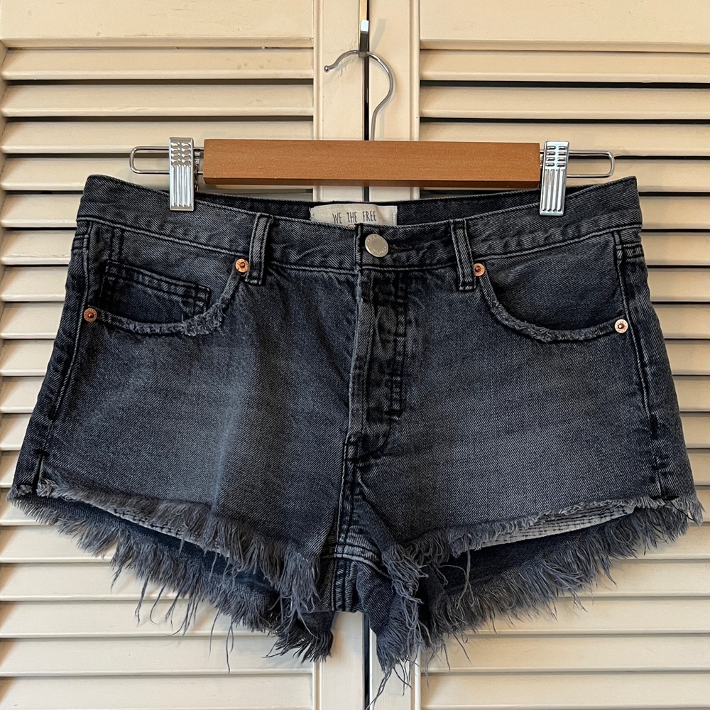 We The Free Black Denim Shorts